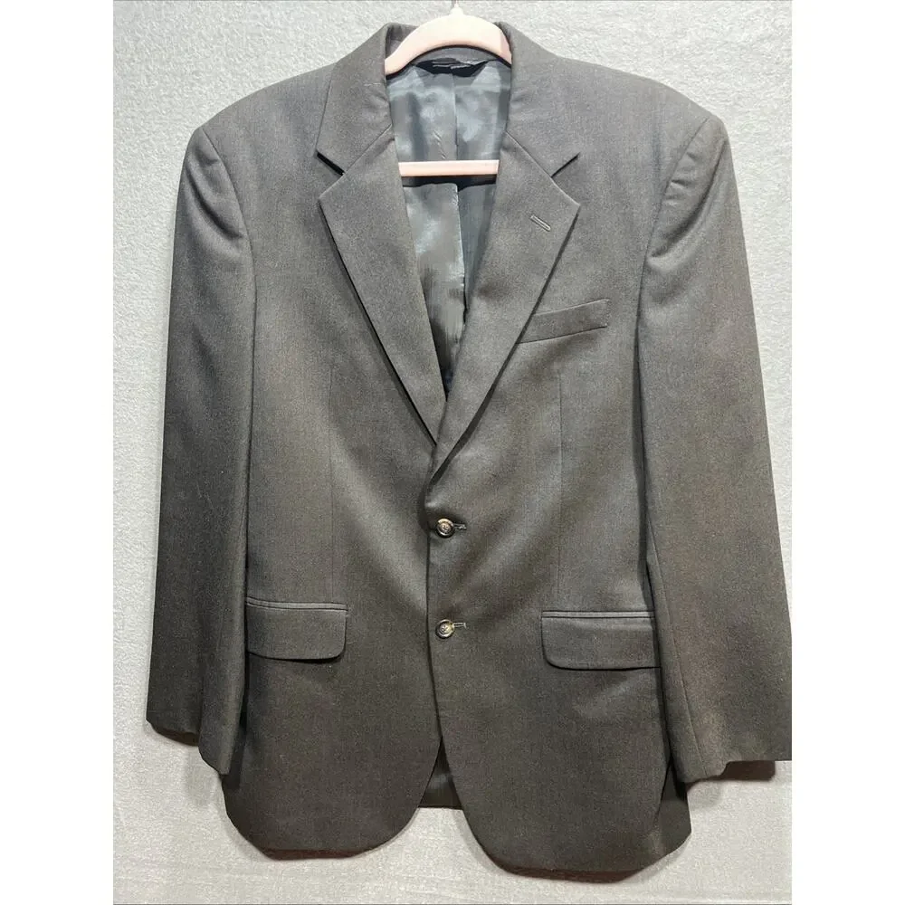 Jos A Bank Blazer Mens 38R Brown Wool Check Sport Coat Jacket 2 Button Executive
